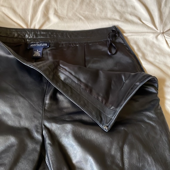 Ann Taylor Black Leather Pants - Picture 3 of 6